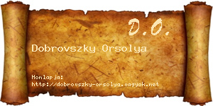Dobrovszky Orsolya névjegykártya